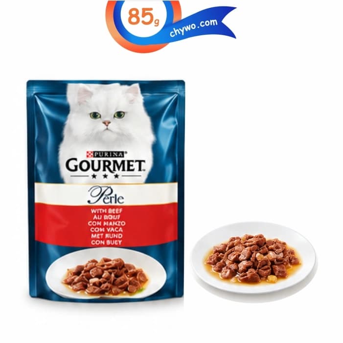 پوچ گربه بالغ گورمت پورینا طعم گوشت گاو وزن 85 گرم کد 103047 Purina Gourmet Perle