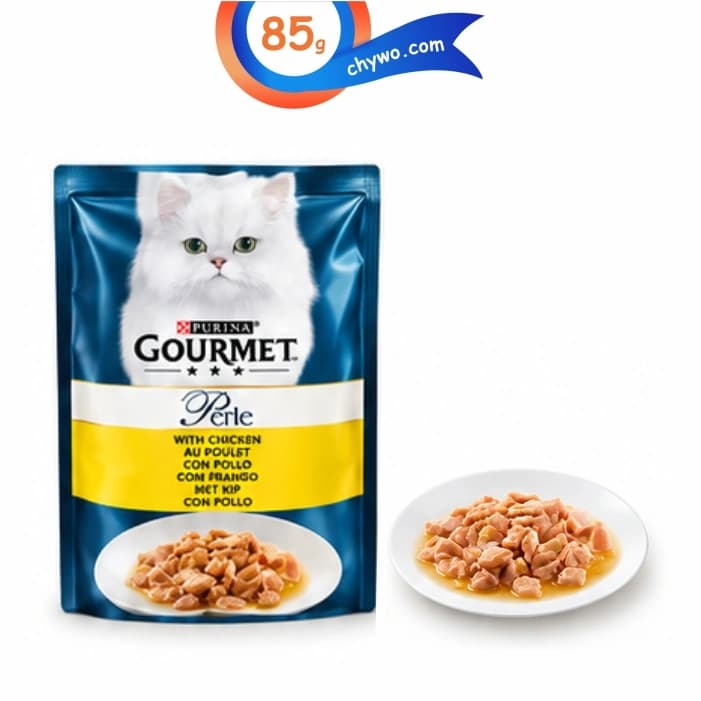 پوچ گربه بالغ گورمت پورینا طعم مرغ وزن 85 گرم کد 103049 Purina Gourmet Perle