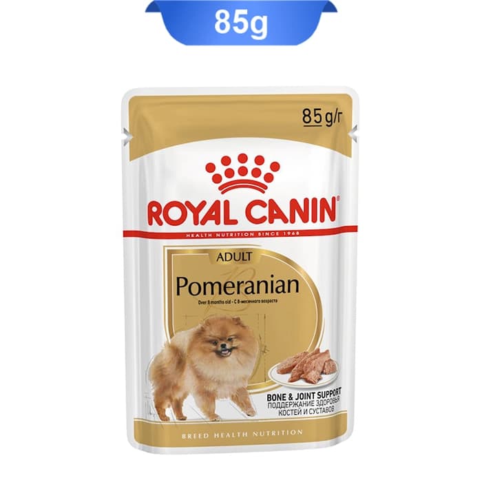 پوچ سگ بالغ نژاد پامرانین طعم مرغ وزن 85 گرم