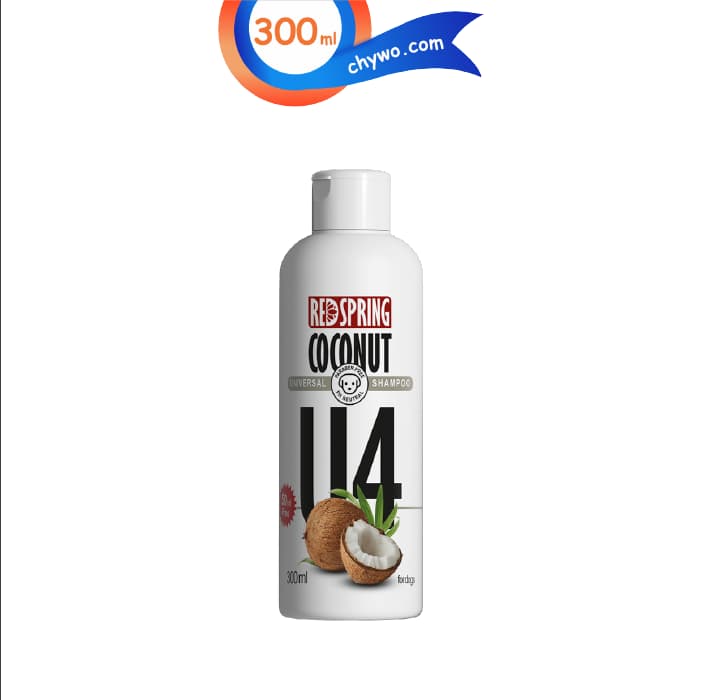شامپو سگ رد اسپرینگ مناسب انواع مو مدل U4 عصاره نارگیل حجم 300 میلی لیتر RedSpring Coconut