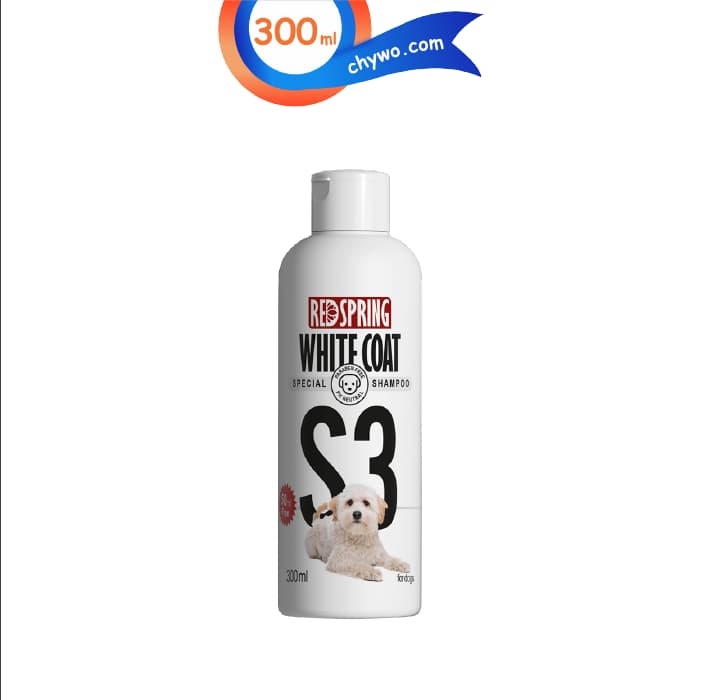 شامپو سگ مو رنگ سفید و روشن رد اسپرینگ مدل S3 وزن 300 میلی لیتر RedSpring White Coat