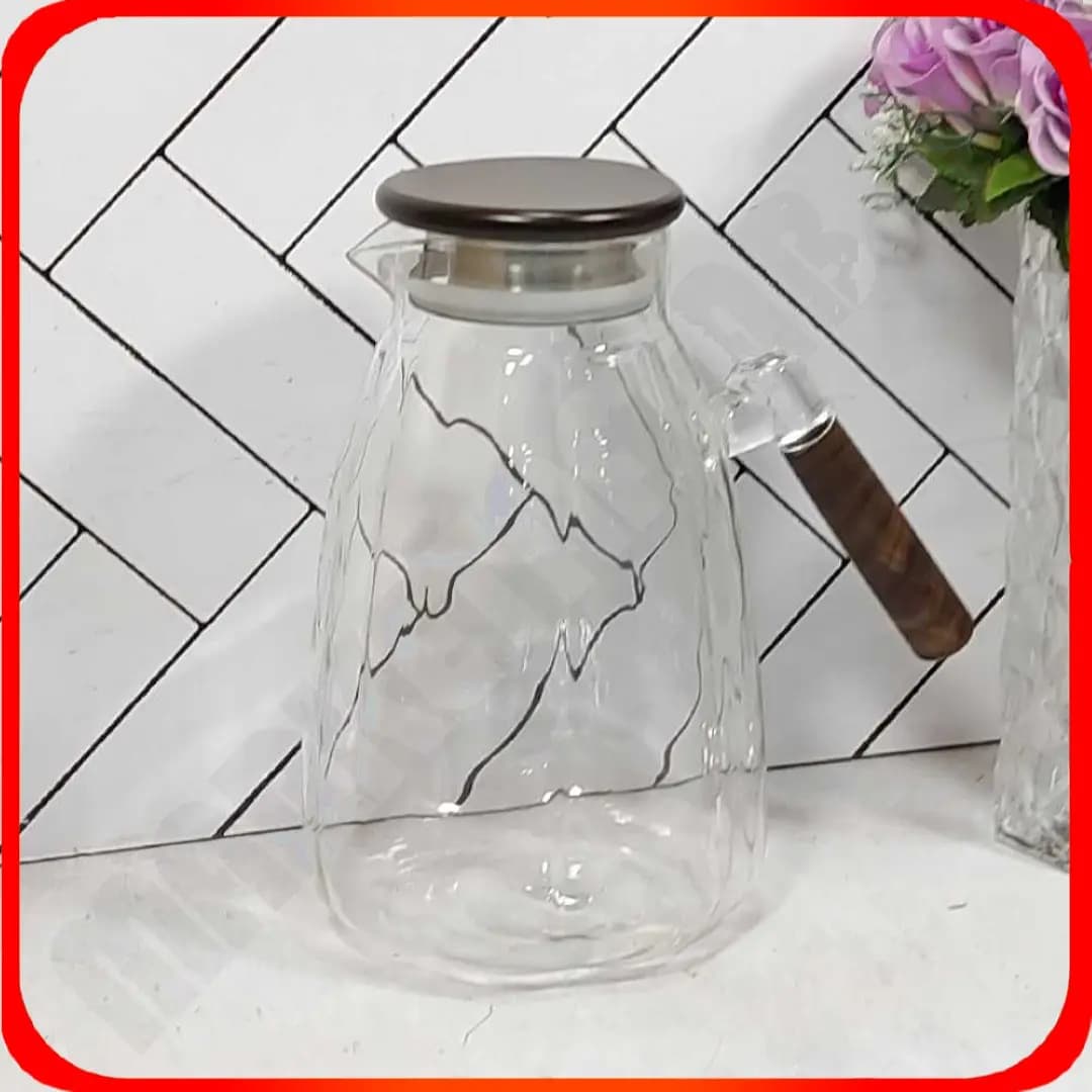 پارچ دسته و درب چوبی بشکه ای 1.6 لیتر زومبا