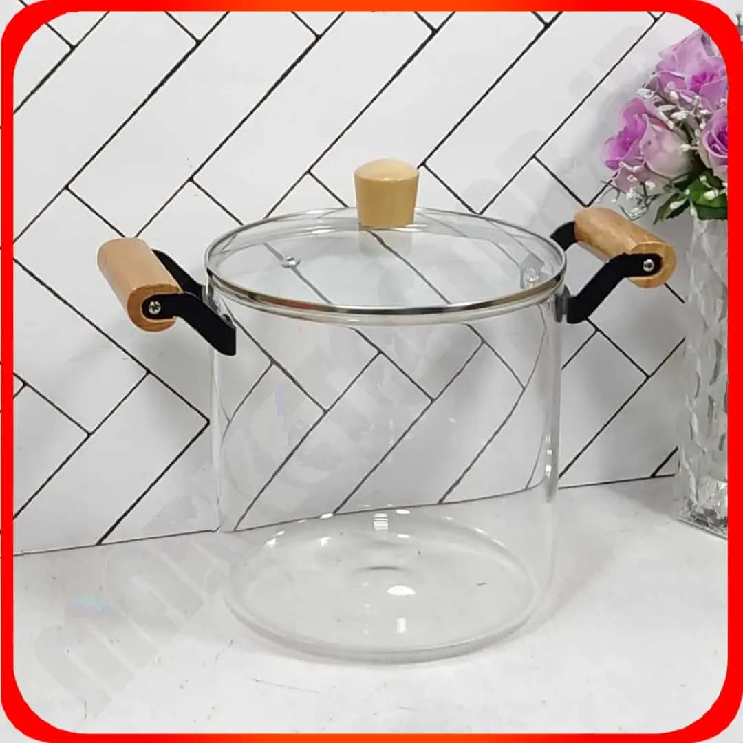 قابلمه پیرکس دسته چوبی ساده 5.5 لیتر زومبا