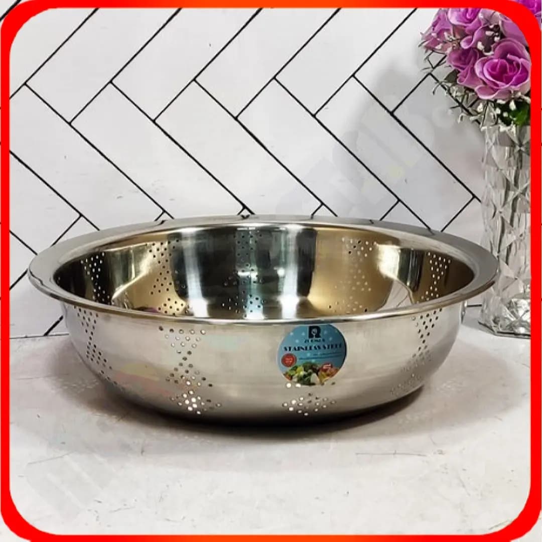 آبکش گرد بدون دسته سایز 38 استیل نگیرL5256 زومبا