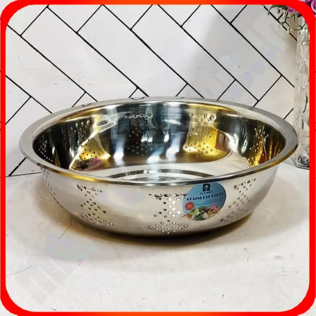 آبکش گرد بدون دسته سایز 34 استیل نگیرL5256 زومبا