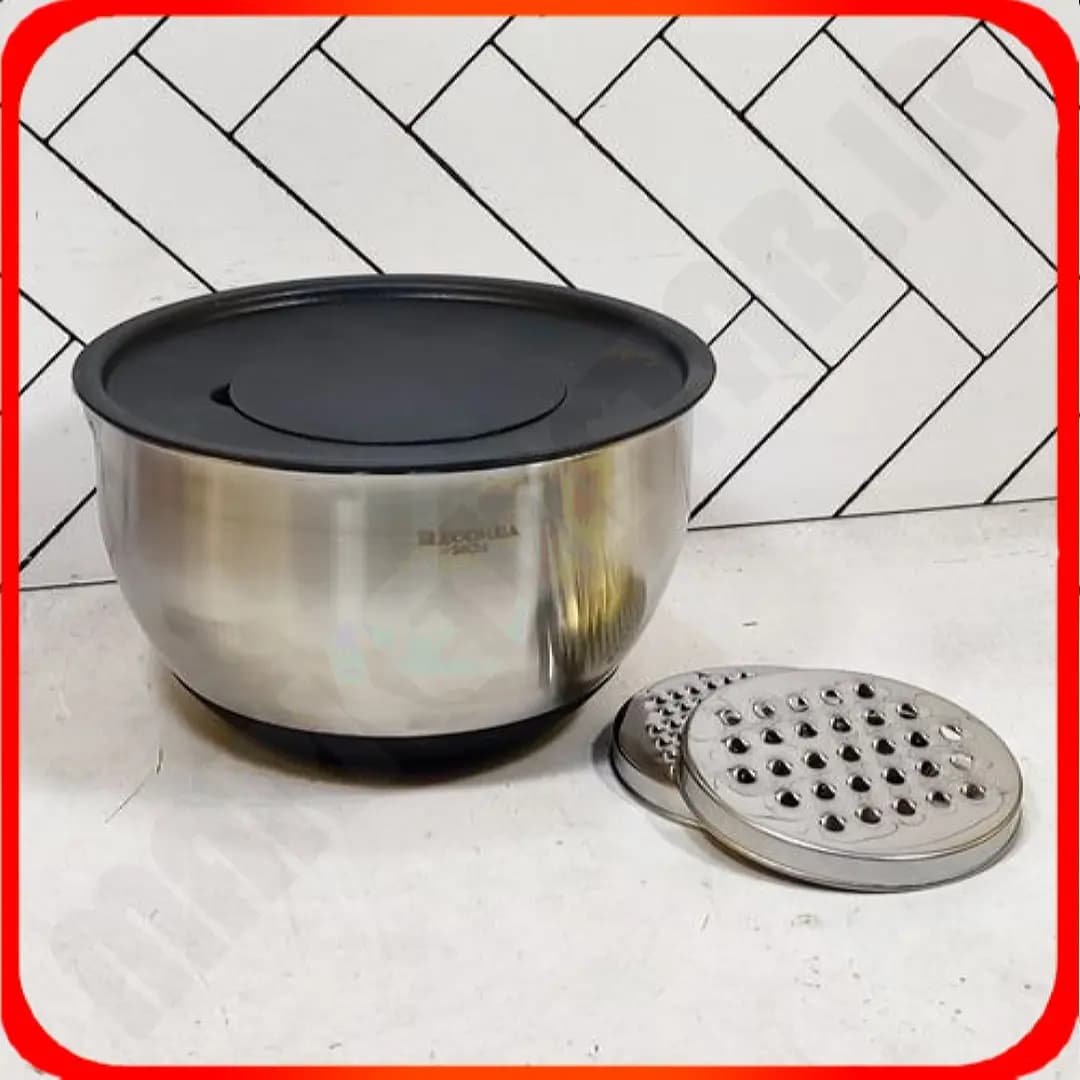 کاسه درب دار و رنده دار سایز 24 استیل M2982 زومبا