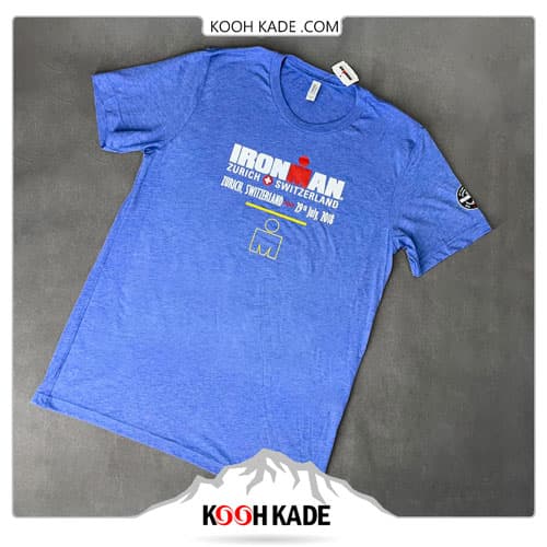 تیشرت آستین کوتاه مردانه IRONMAN طرح IRONMAN ZURICH آبی