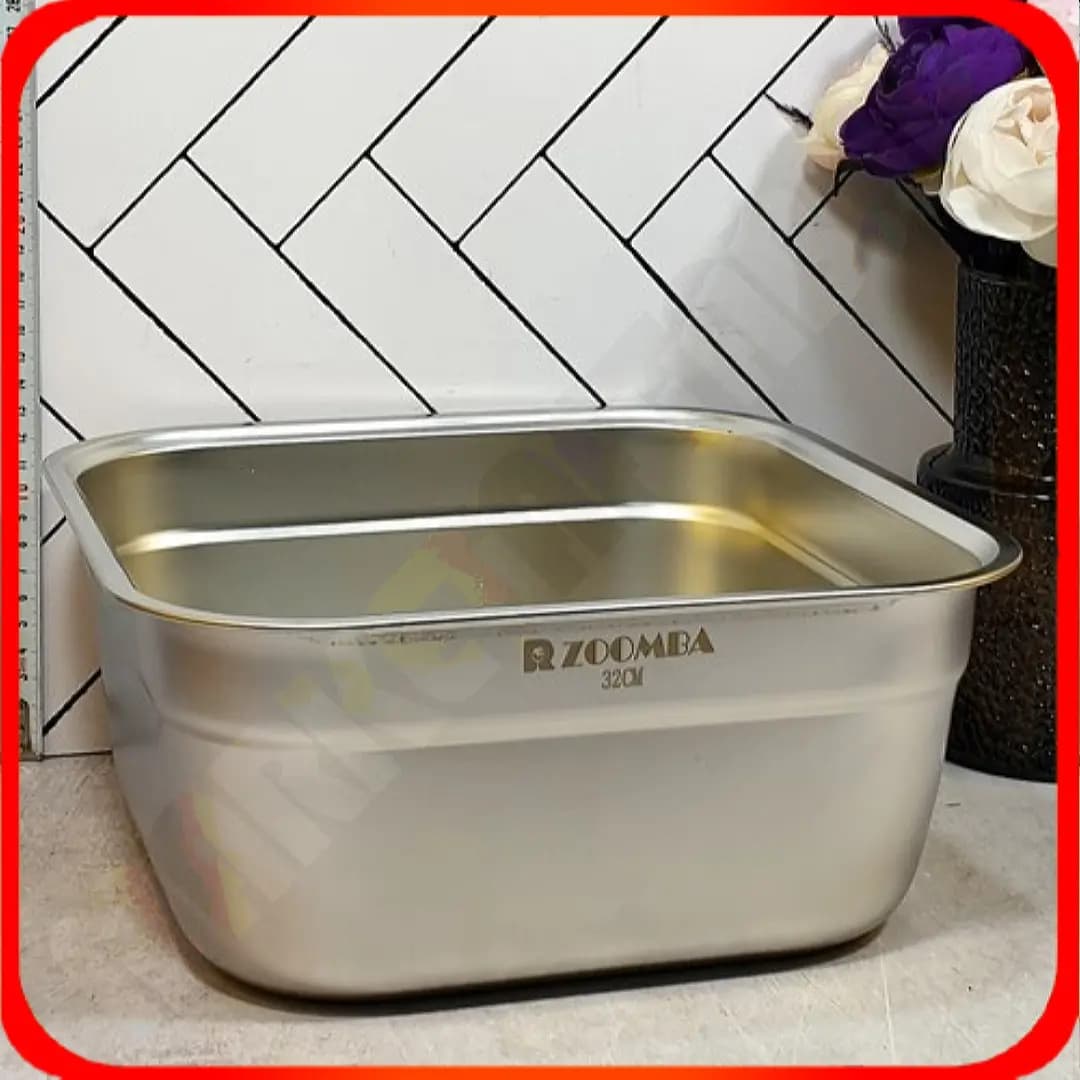 لگن مربع سایز 32 استیل نگیر M6601 زومبا