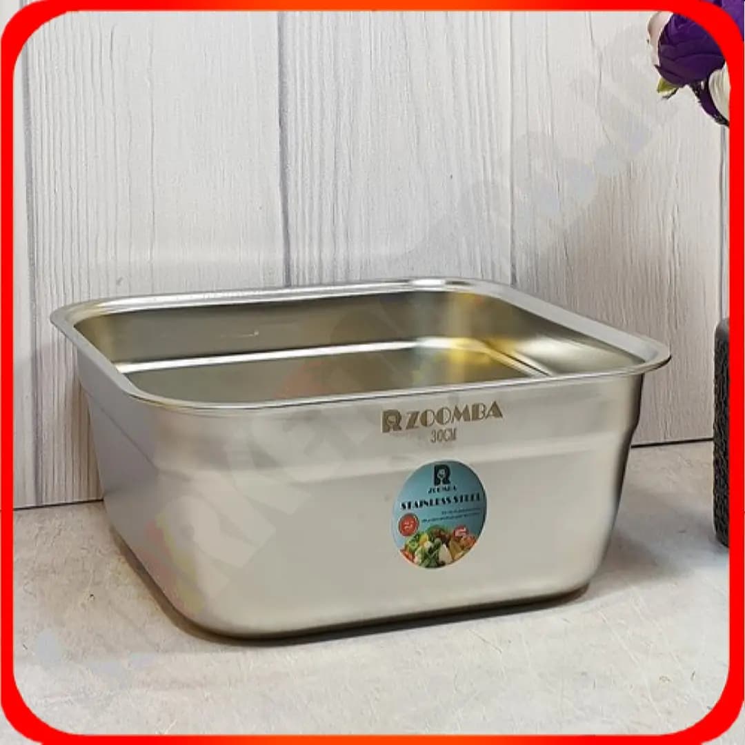 لگن مربع سایز 30 استیل نگیر M6601 زومبا