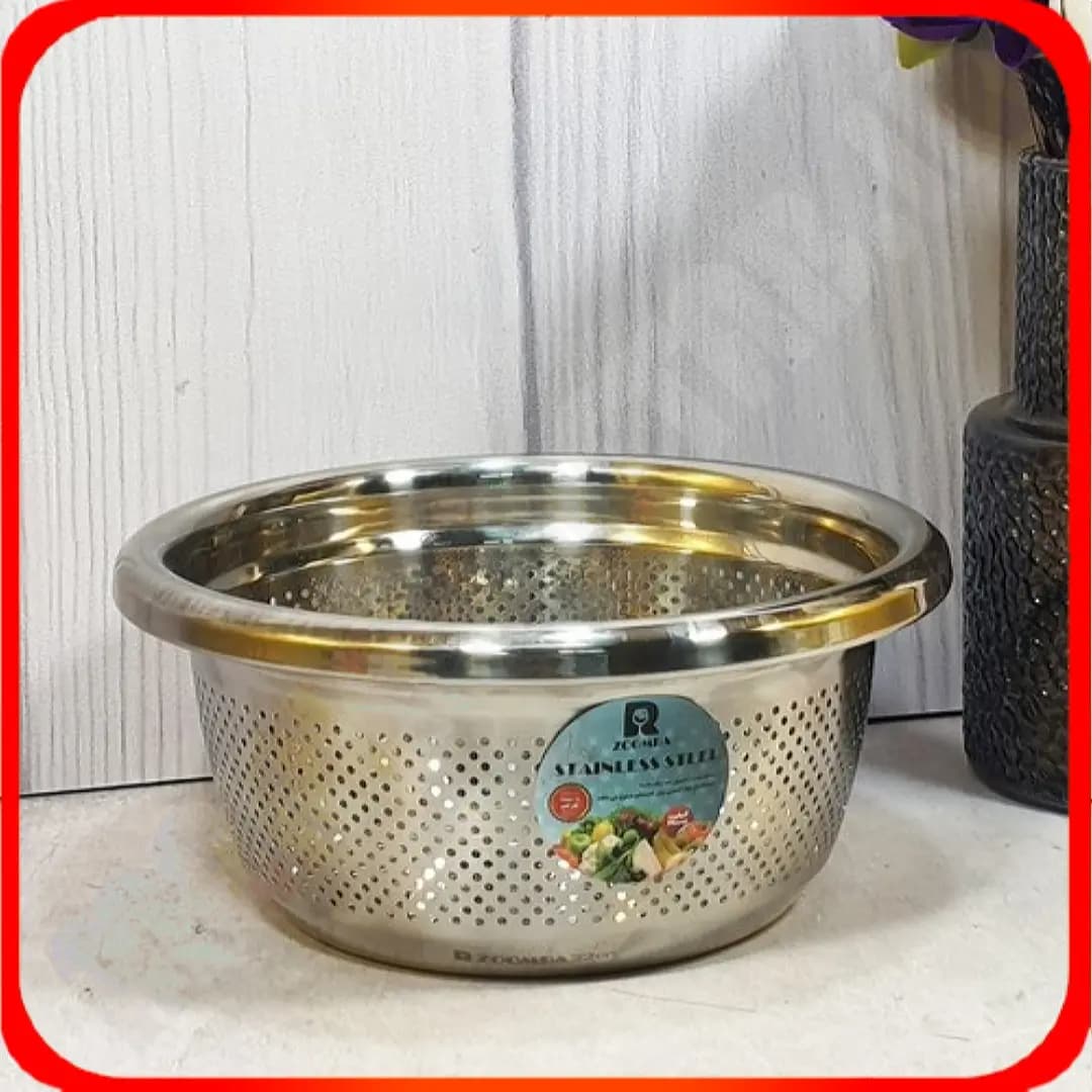 آبکش گرد بدون دسته سایز 22 استیل نگیر L5249 زومبا