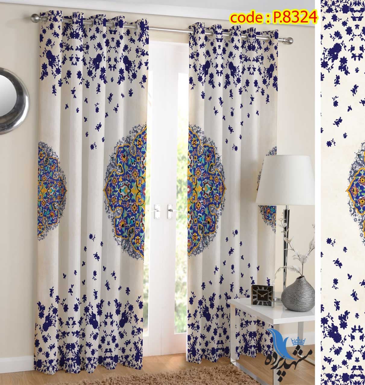 پرده پانچ اسلیمی طرح کاشی کاری کد P8324