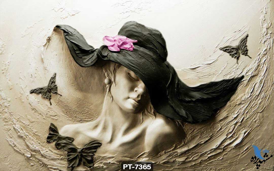 پوستر دیواری طرح مجسمه زن کلاهدار کد PT7365 — تصویر ۲