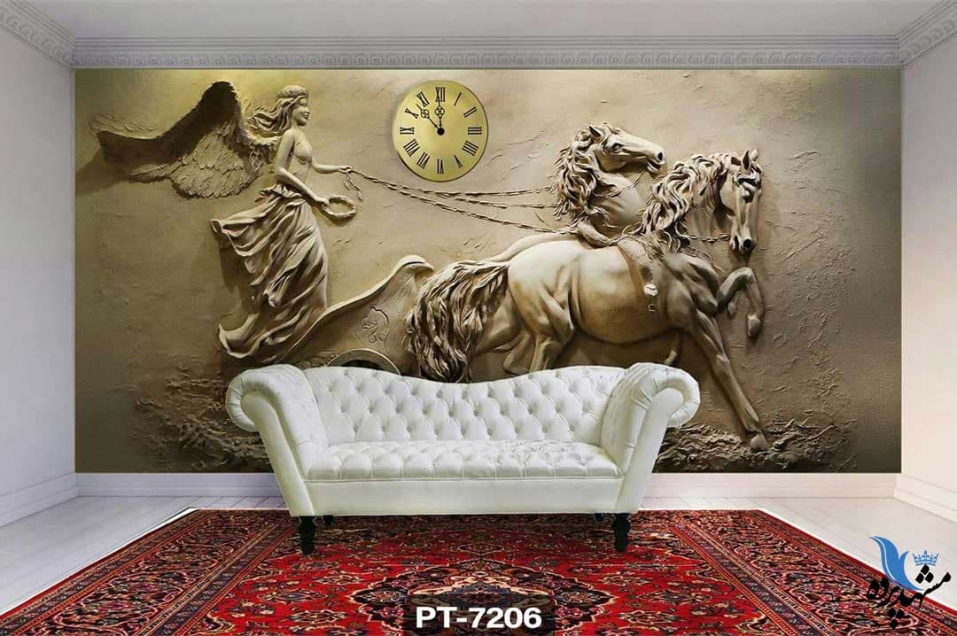 پوستر دیواری طرح مجسمه اسب کد PT7206