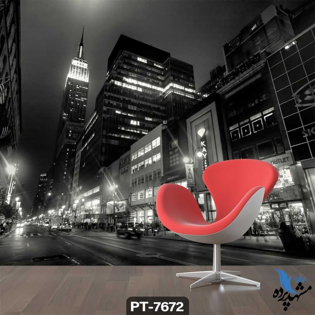 پوستر دیواری طرح خیابان در شب کد PT7672