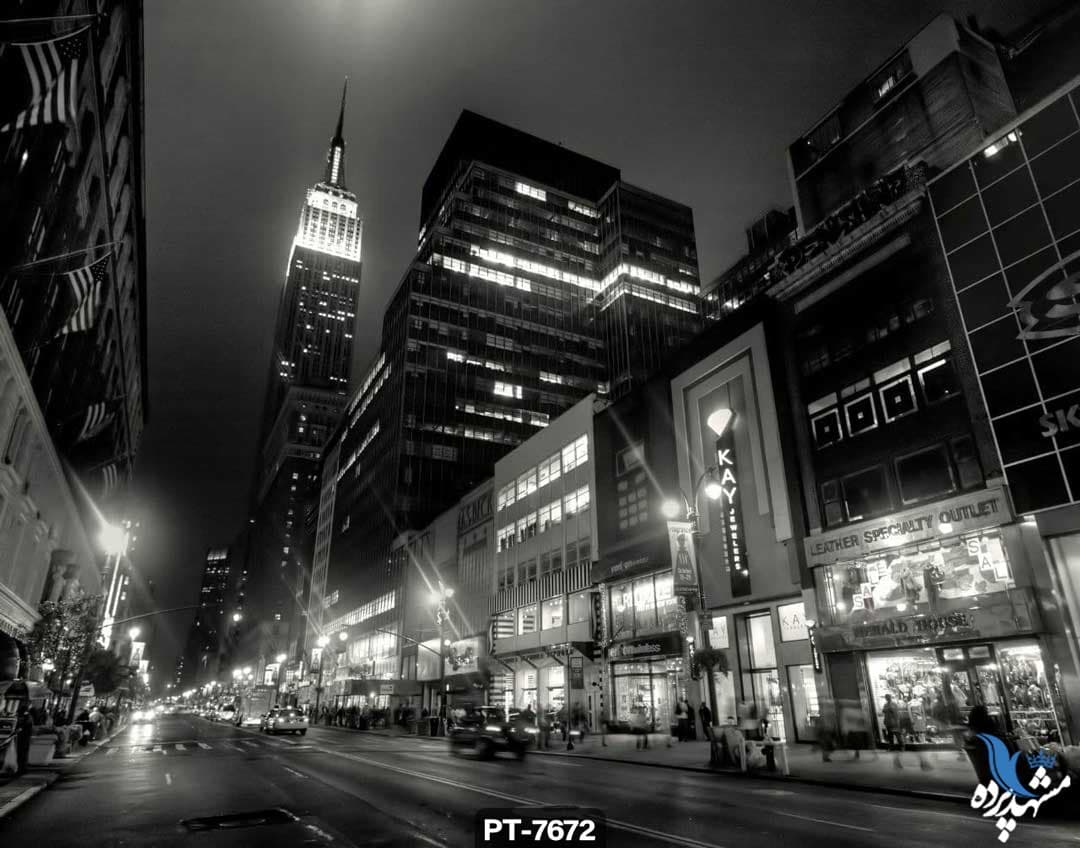 پوستر دیواری طرح خیابان در شب کد PT7672 — تصویر ۲