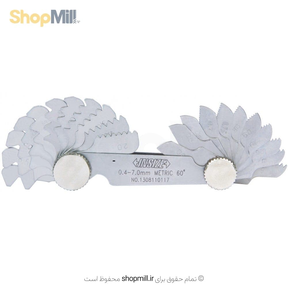 شابلون رزوه اینچ و میلیمتر 60 درجه 7 – 0.4 میلی متر اینسایز (insize) مدل 552-4820