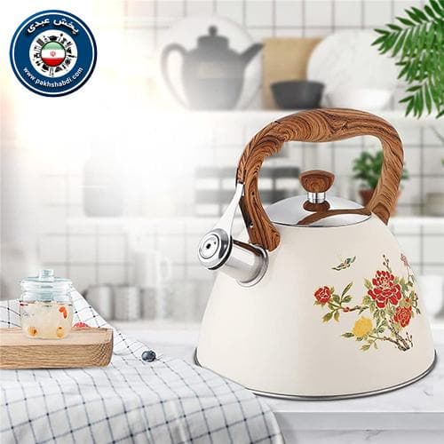 کتری لعابی دسته چوبی — تصویر ۳