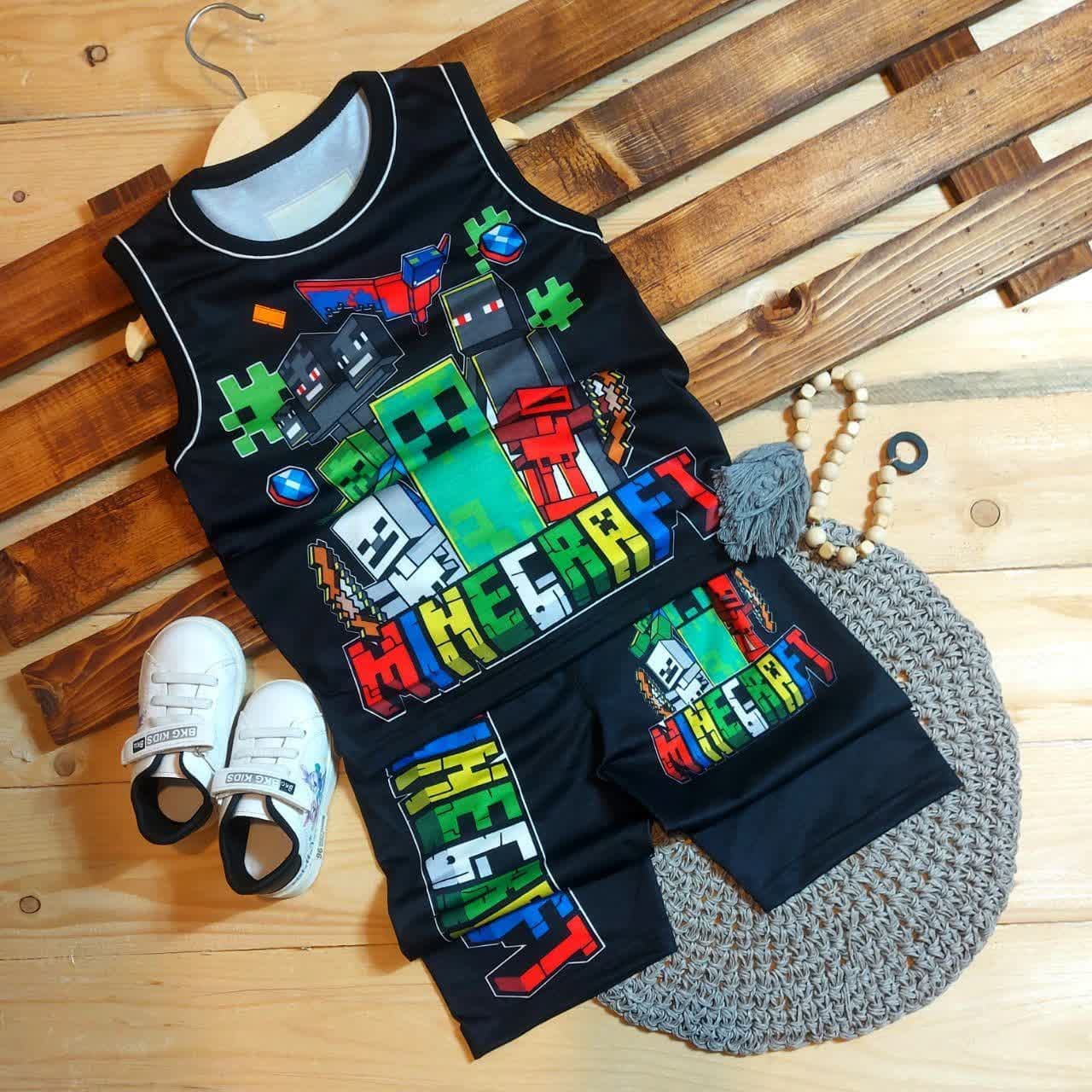 ست تاپ و شلوارک پسرانه ماینکرافت۲ — تصویر ۲