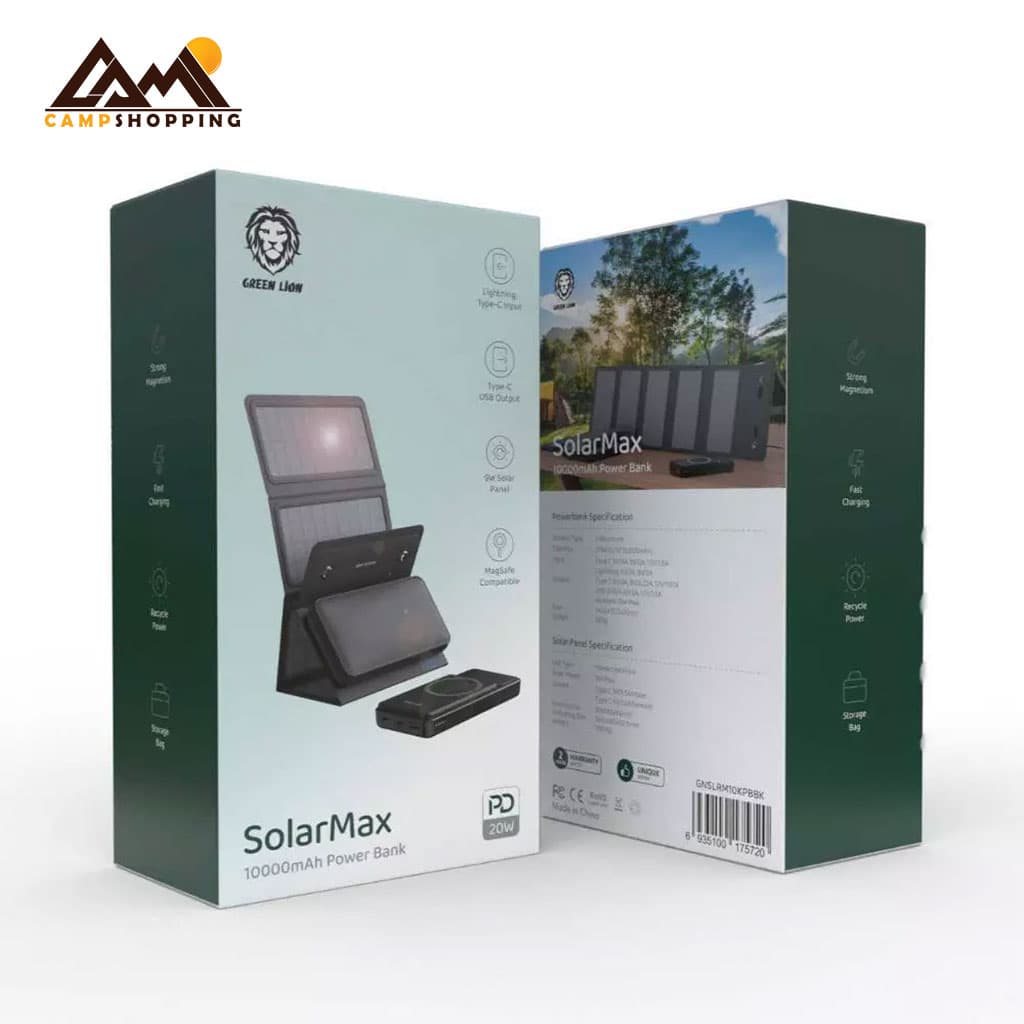 پاوربانک سولار مکس 10000mAh گرین لاین کد 10KPBBK — تصویر ۲