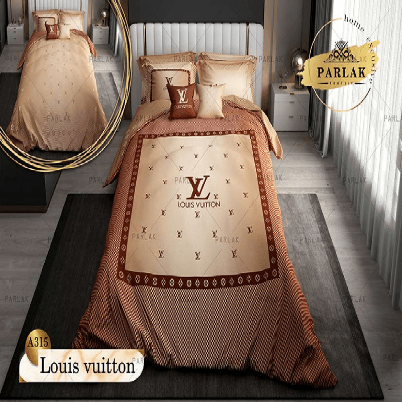 سرویس روتختی پارلاک دونفره دو رو مدل Louis Vuitton کد A-315