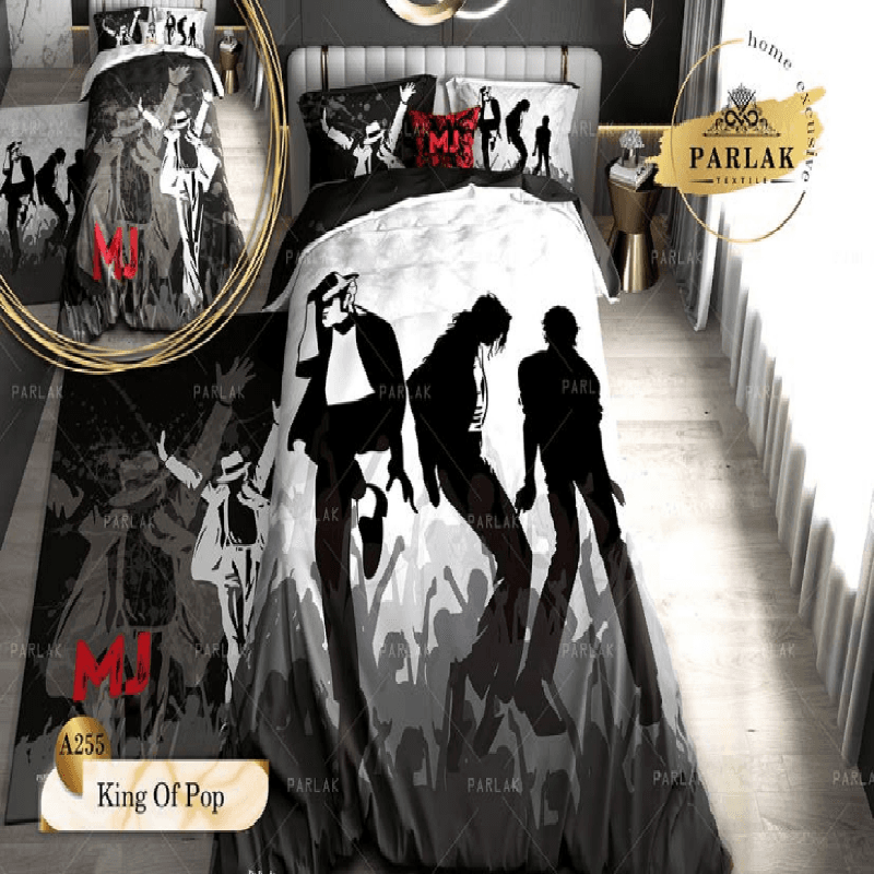 سرویس روتختی پارلاک یکنفره دو رو مدل king of pop کد A-255 — تصویر ۲