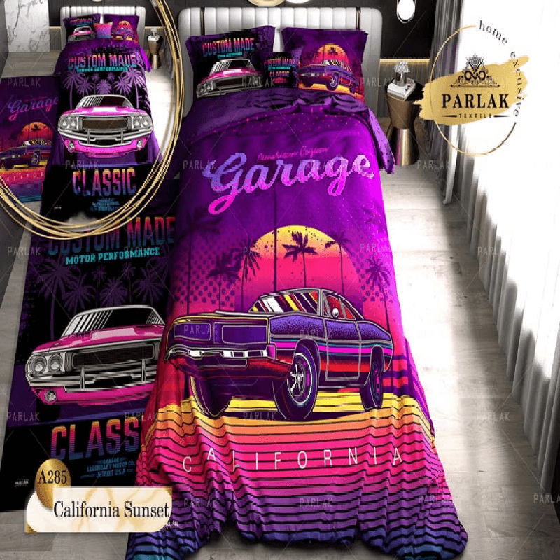 سرویس روتختی پارلاک یکنفره دو رو مدل California sunset کد A-285 — تصویر ۲