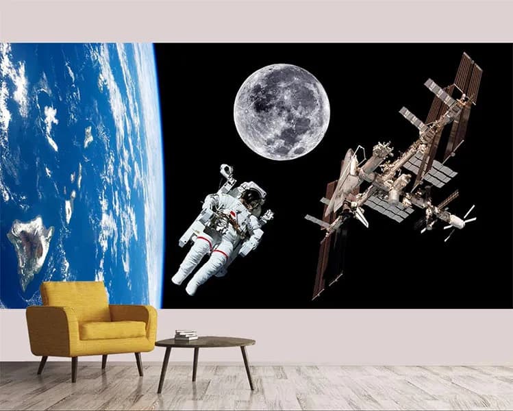 پوستر کاغذ دیواری ایستگاه فضایی و زمین