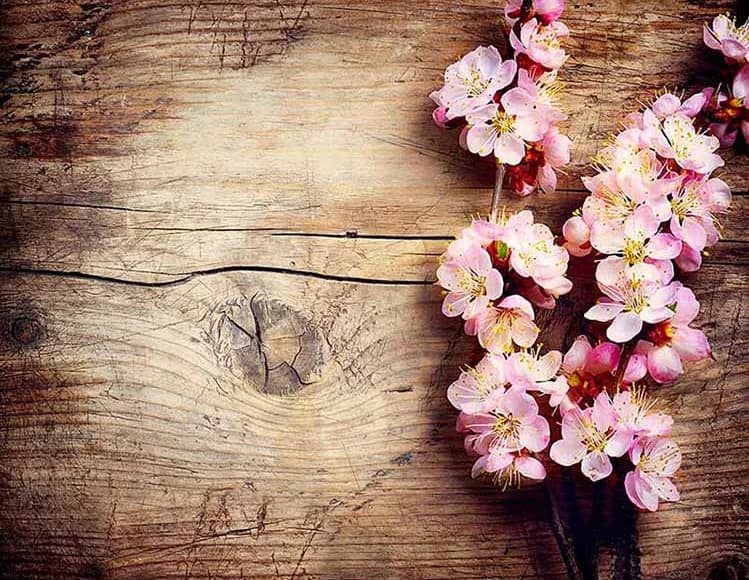 پوستر سه بعدی رز با پس زمینه چوب