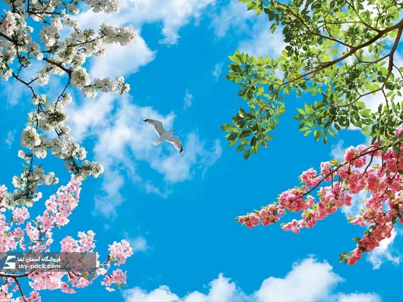 سقف کاذب مجازی طرح شکوفه های زیبا — تصویر ۲
