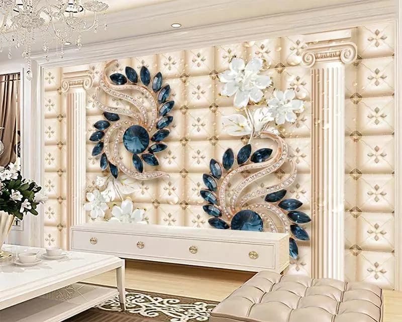 پوستر دیواری سه بعدی یاقوت های آبی — تصویر ۲