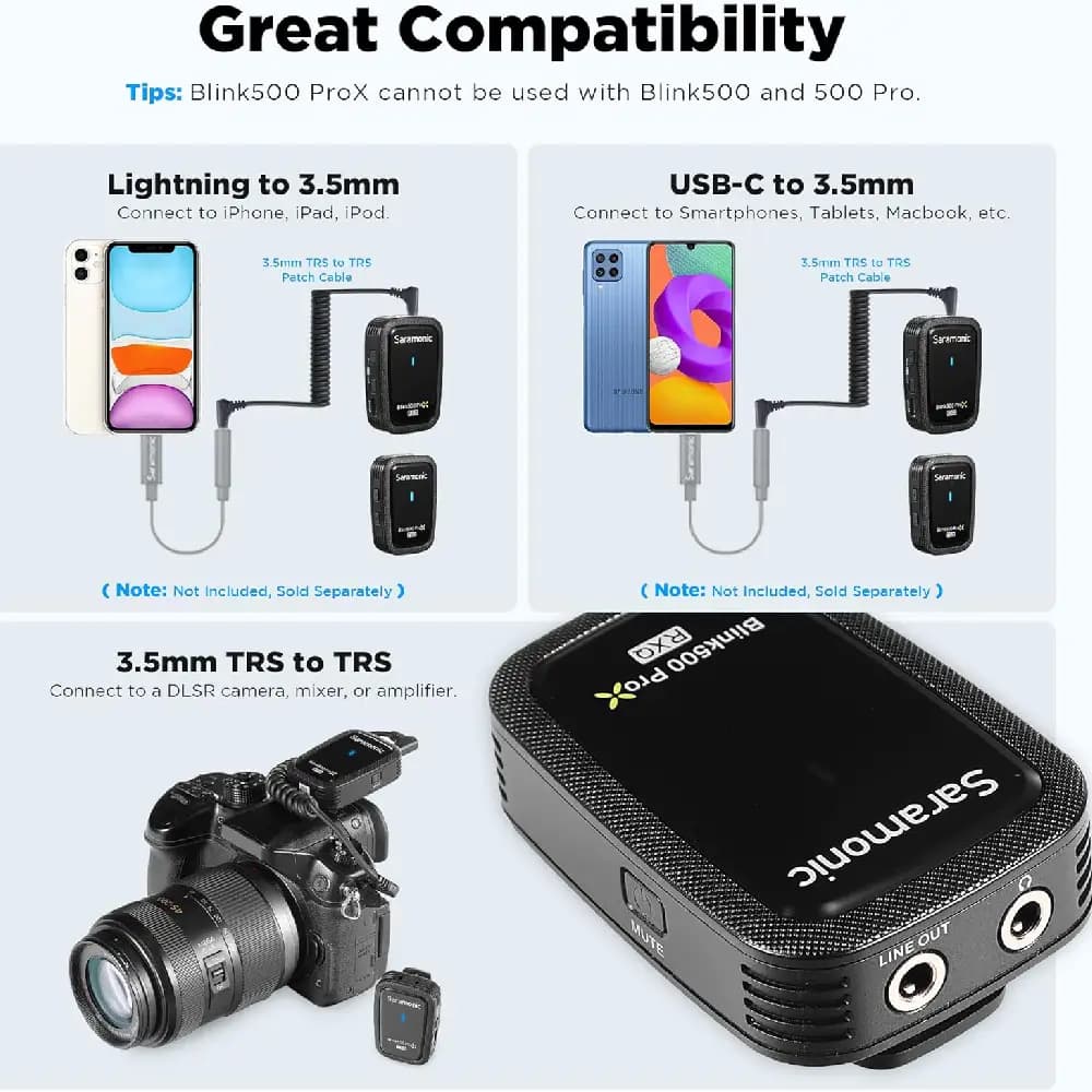میکروفون بی‌‌‌سیم سارامونیک Saramonic Blink500 Prox Q10 Microphone — تصویر ۲