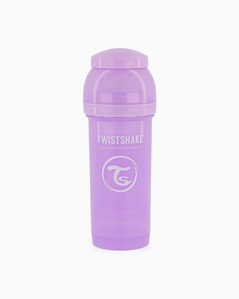 شیشه شیر آنتی کولیک بنفش پاستل تویست شیک twistshake ظرفیت 260 میلی لیتر — تصویر ۳
