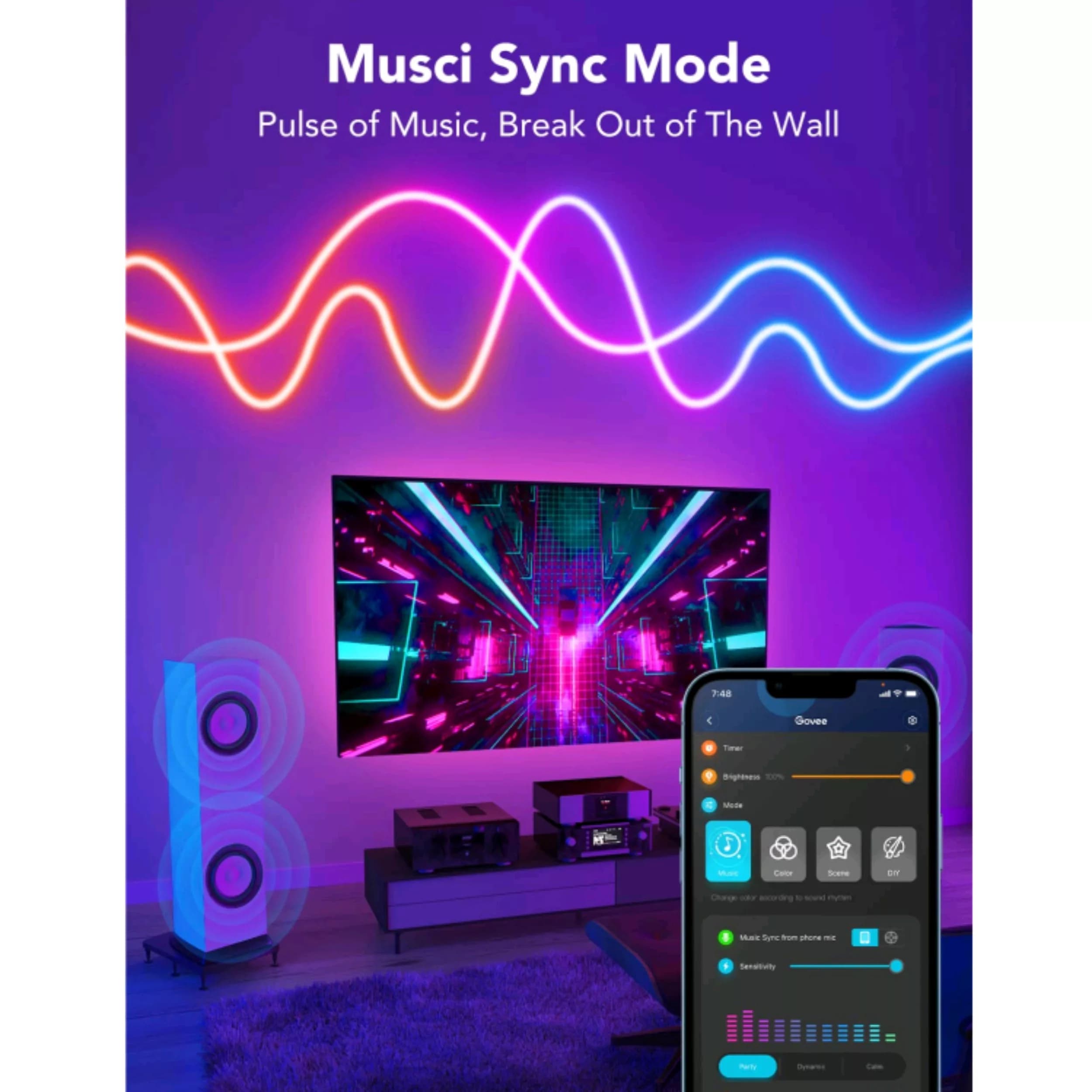 ریسه مدل نئون فلکسی RGB-IC App طول 5 متر — تصویر ۲