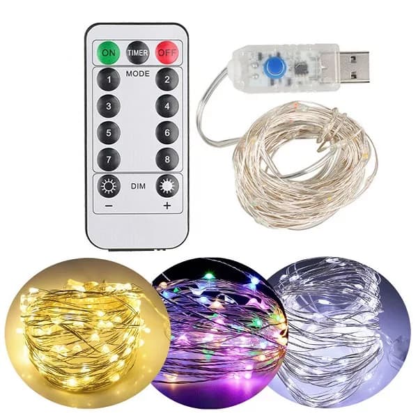 ریسه ال ای دی مدل مفتولی USB دار کد 345 طول 5 متر — تصویر ۳