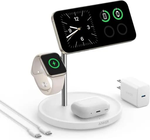 شارژر بی سیم انکر مدل (Anker MagGo B25M3 (3 in 1 Stand با گارانتی 18 ماهه شرکتی — تصویر ۲