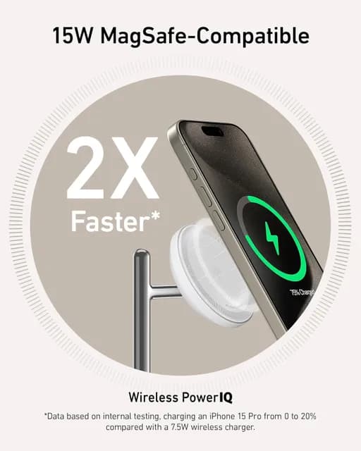 شارژر بی سیم انکر مدل (Anker MagGo B25M3 (3 in 1 Stand با گارانتی 18 ماهه شرکتی — تصویر ۳