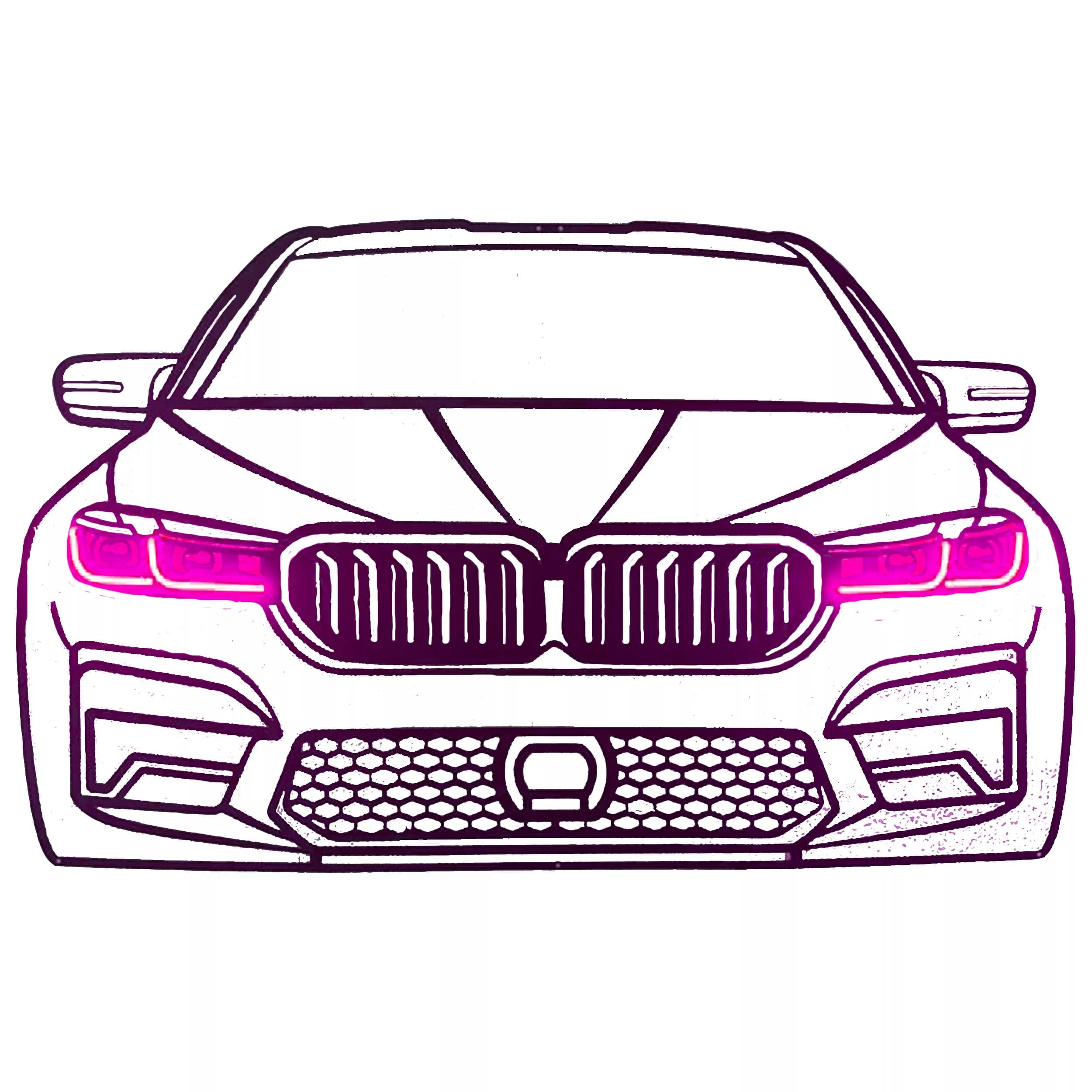 چراغ دیواری نئونی طرح ماشین bmw — تصویر ۳