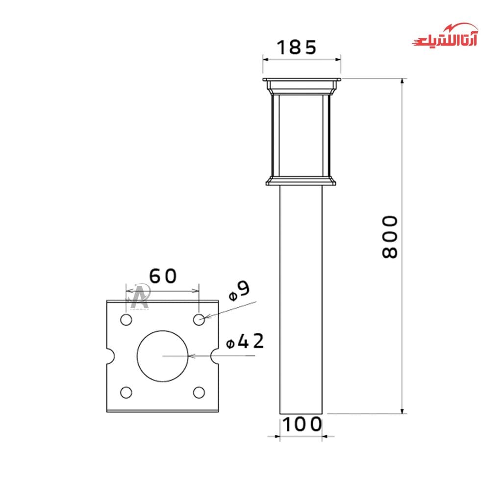 چراغ چمنی 80 سانت شعاع مدل SH-1638-Diamond — تصویر ۲