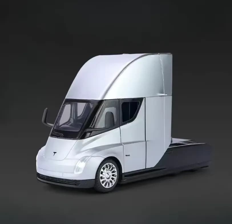 ماشین فلزی تسلا Semi Truck بدون بار نقره‌ای — تصویر ۵