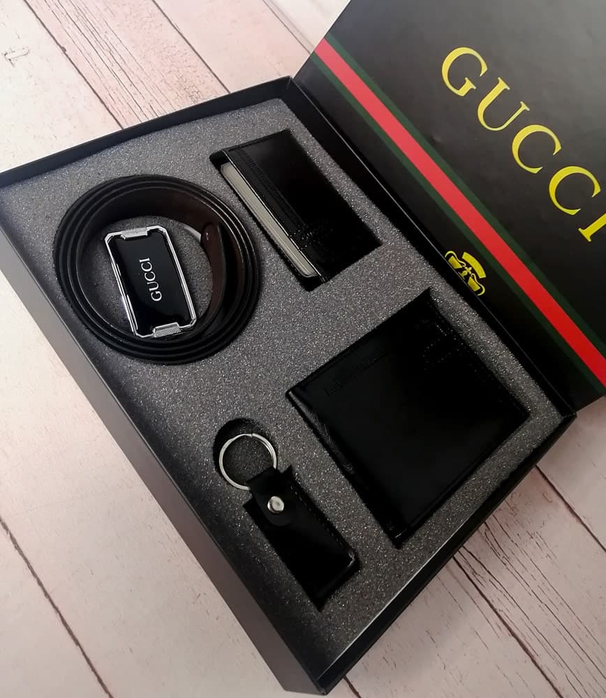 ست چرم مردانه مشکی کد G051 — تصویر ۳