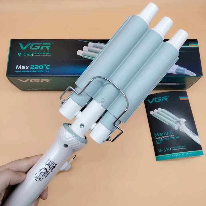 فر کننده و حالت‌دهنده مو وی جی ار (VGR) مدل V-595 (بابلیس فر موجی / سه لوله) — تصویر ۵