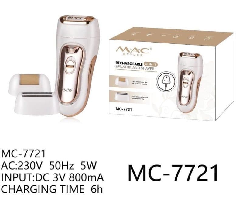 اپیلاتور و اصلاح‌کننده حرفه‌ای مک استایلر مدل MC-7721 — تصویر ۲