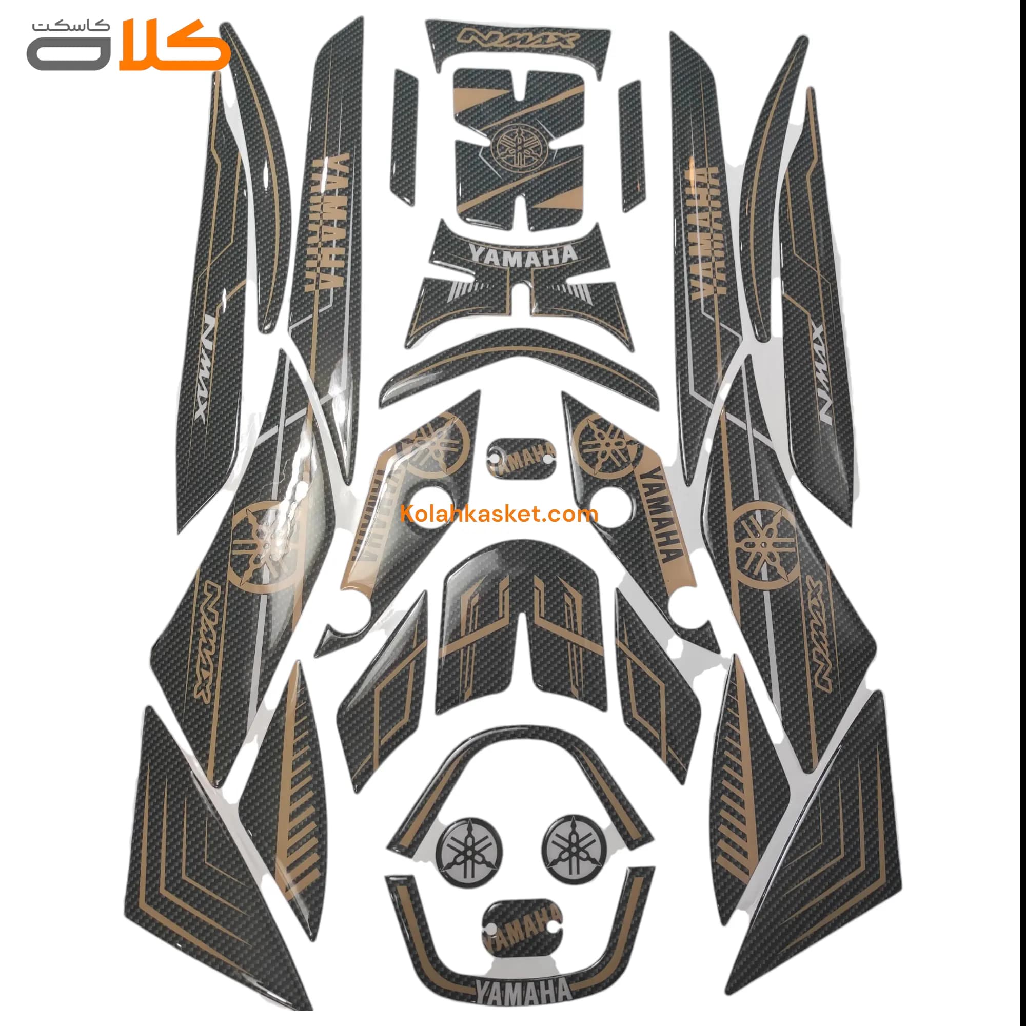 پد و بر چسب کامل موتورسیکلت یاماها NMAX مدل black gold09