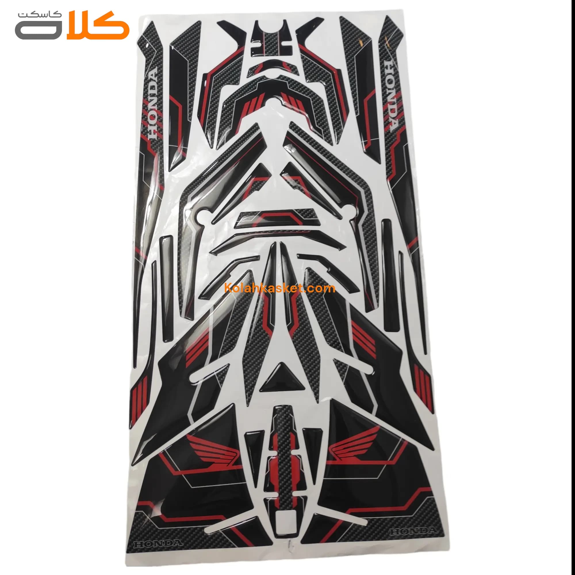 بر چسب و پد کامل موتور سیکلت هوندا کلیک 160 black red