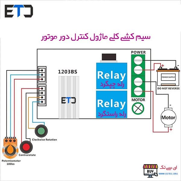 ماژول کنترل دور موتور DC با PWM و چپ گرد و راست گرد 1203BS — تصویر ۱۰