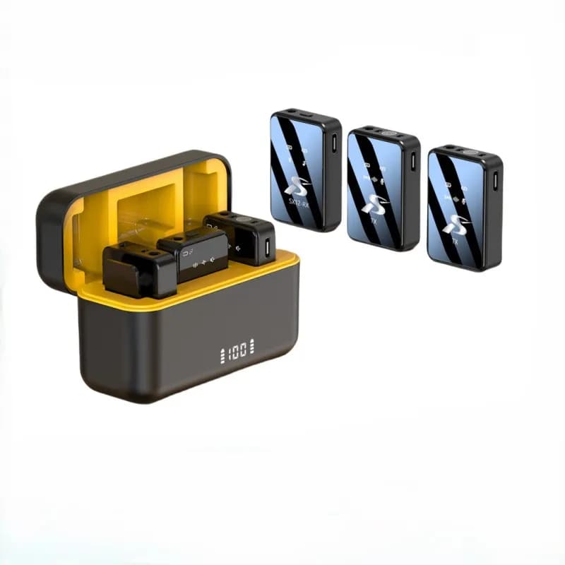 میکروفن یقه ایی بی سیم تایپ سی و لایتنینگ SX12 ANC — تصویر ۲