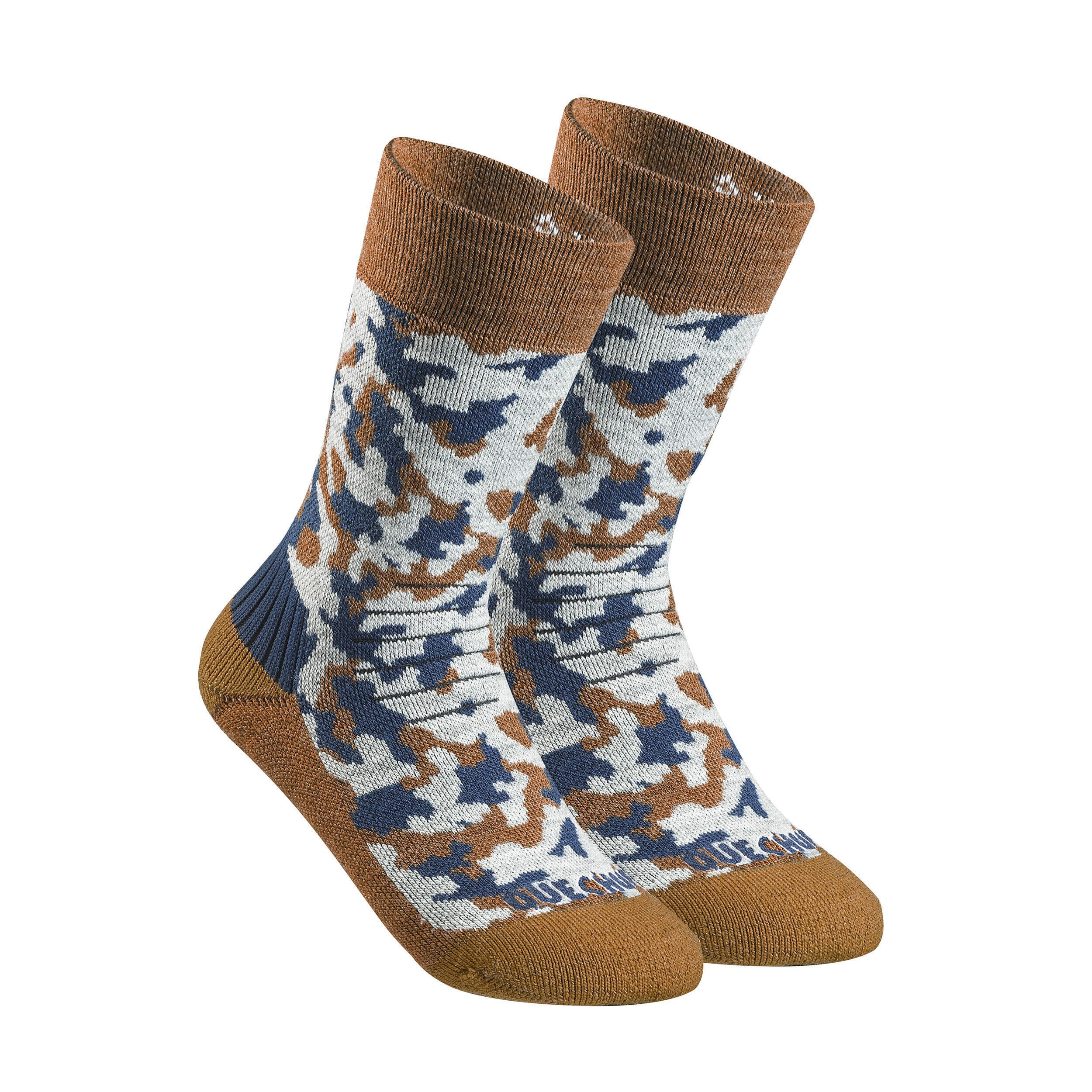 جوراب زمستانه کچوا – 2 جفت – ساق بلند کودکانه Quechua Children’s Outdoor Long Winter / Thermal Socks – Camouflage Patterned – 2 Pairs – SH100 Mid — تصویر ۴