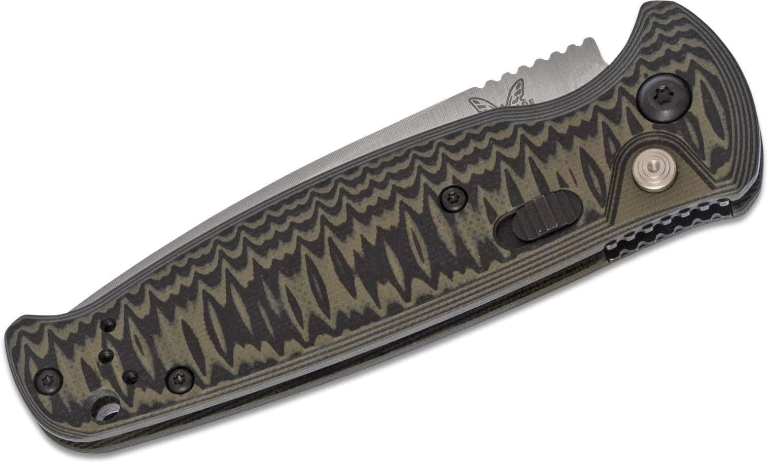 چاقو بنچمید اتوماتیک Benchmade CLA | GREEN & BLACK G10 — تصویر ۶