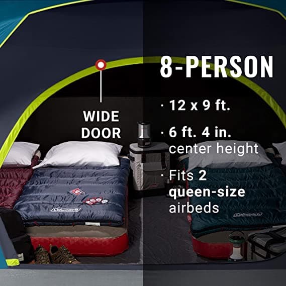 چادر کمپینگ کلمن دارک روم 8 نفره Coleman Skydome Darkrom — تصویر ۲