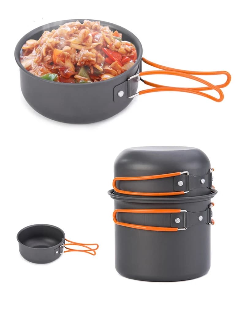 ست ظروف سفری نیچرهایک 2 الی 3 نفره Naturehike Utensils Aluminium Alloy Outdoor Cookware — تصویر ۴